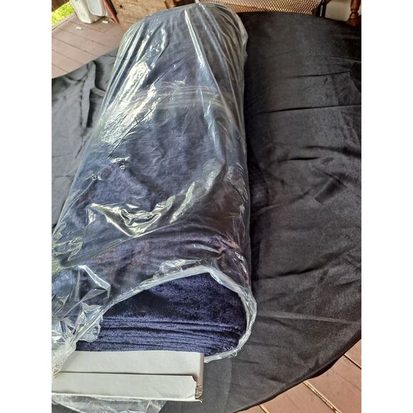 Ice Navy Blue Velvet Fabric - 100% Polyester - 25 Yard Bolt - Picture 6 of 6
